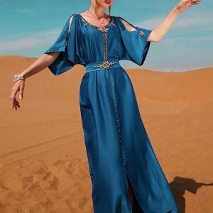 Robe décontractée à taille flottante Oman Abaya élégante