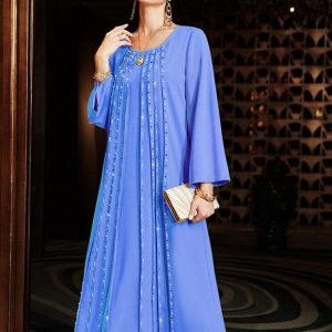 Robe Perlée Ample Perlée Confortable de Grande Taille