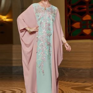 Caftan Robe en perles de riz brodées