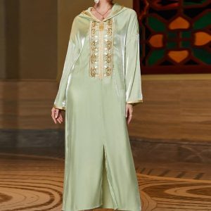 Caftan Robe à capuche brodée