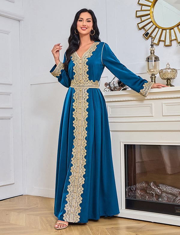 Robe en dentelle brodée abaya – Image 7