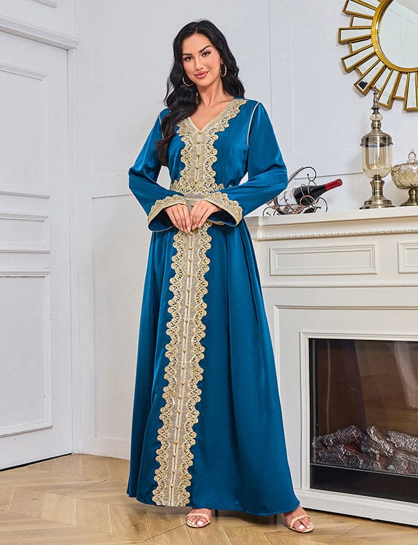 Robe en dentelle brodée abaya – Image 8