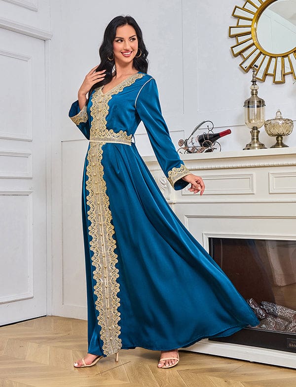 Robe en dentelle brodée abaya – Image 9