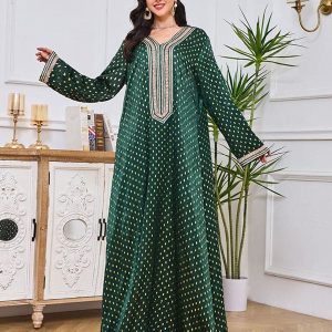 Robe abaya à col en V