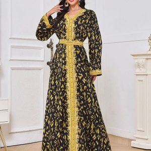 Robe imprimée abaya à la mode