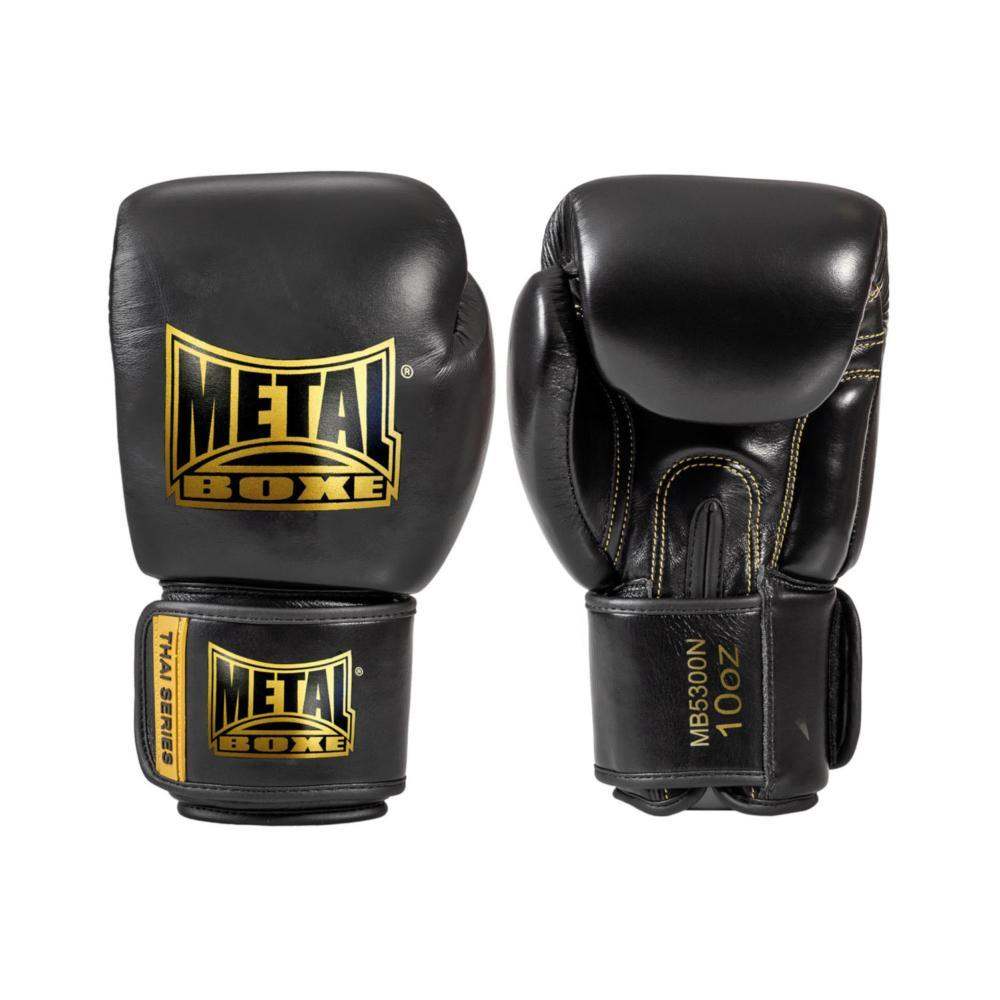 Gants de boxe Cuir Metal Boxe Thaï Series Noir/Or - MB5300N – Image 2