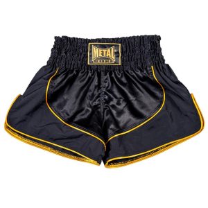 Short de boxe Thaï Metal Boxe Siam Noir/Or - MBTEX104N