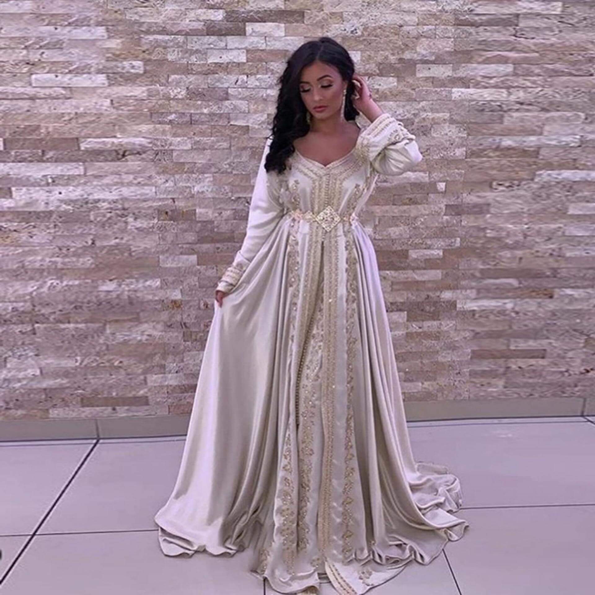 Caftan MariageBlanc et Doré