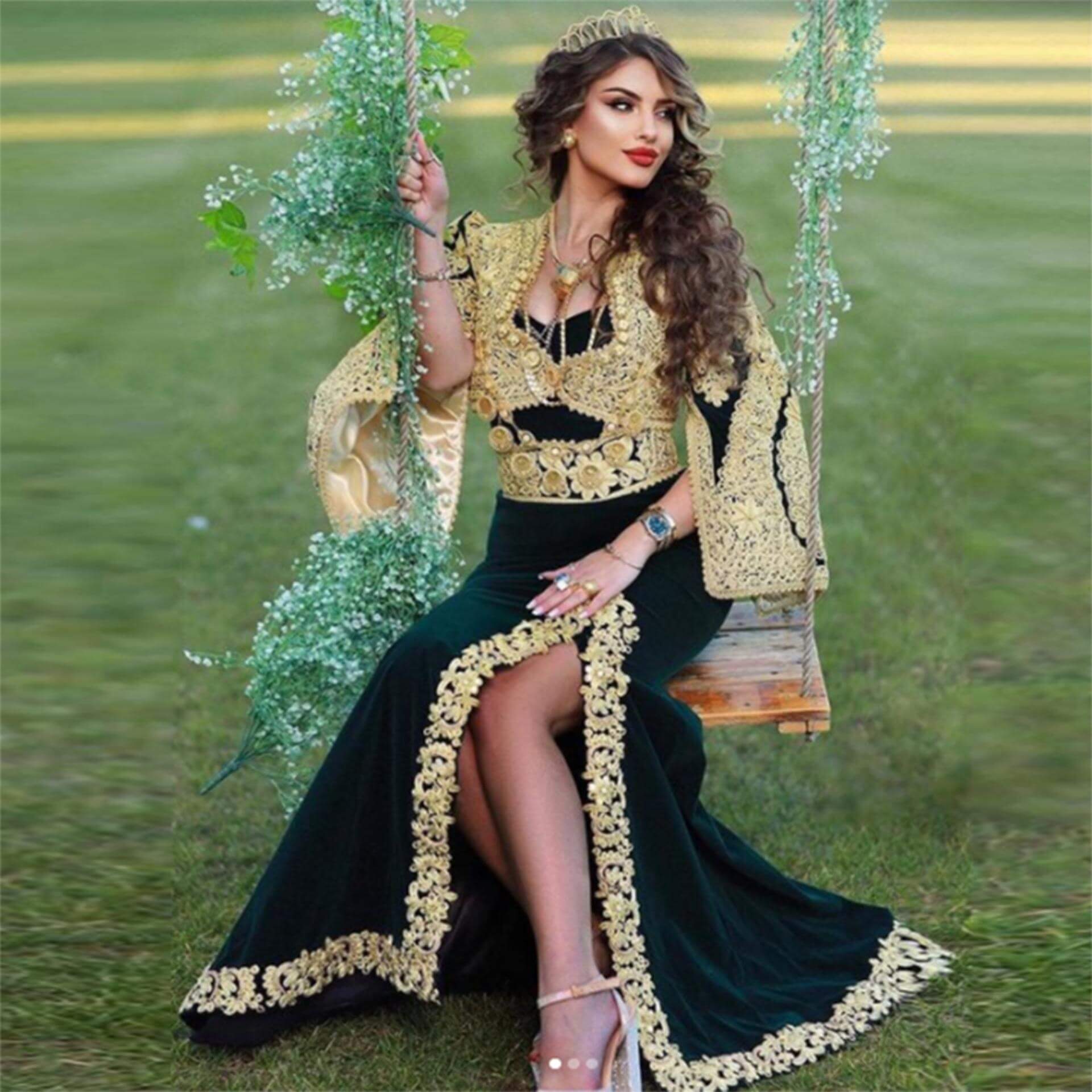 Caftan MariageMarocain Vert – Image 3