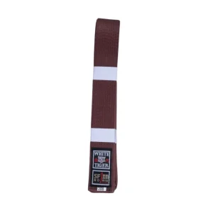 Ceinture de Judo Noris White Tiger piquée Marron