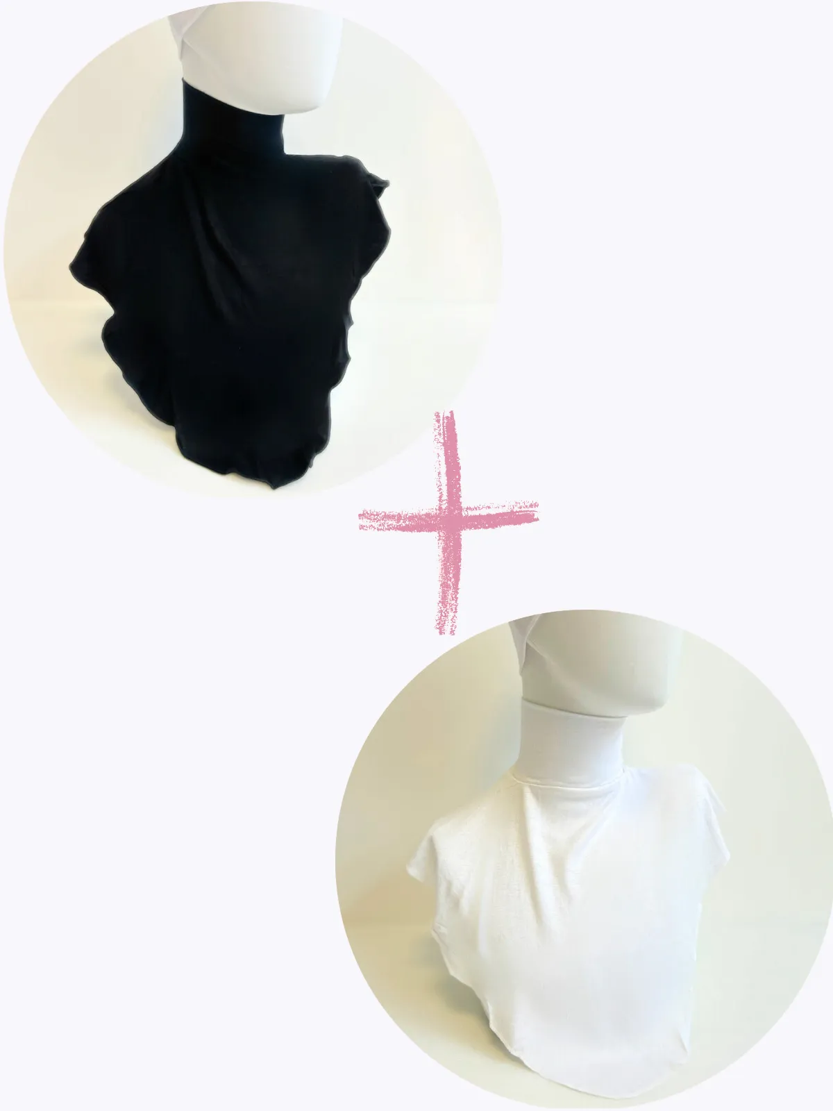 Lot 2 faux col – noir et blanc – Image 2