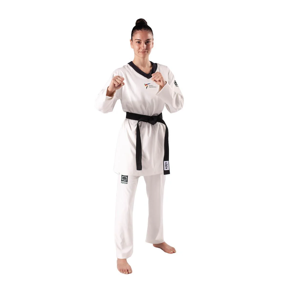 Dobok de Taekwondo Kwon Slimfit WT Col Noir : Boutique des Arts Martiaux – Image 2