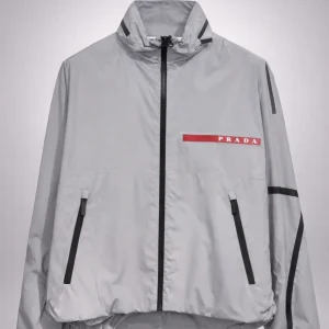 Prada Reflective Jacket Courte Silver