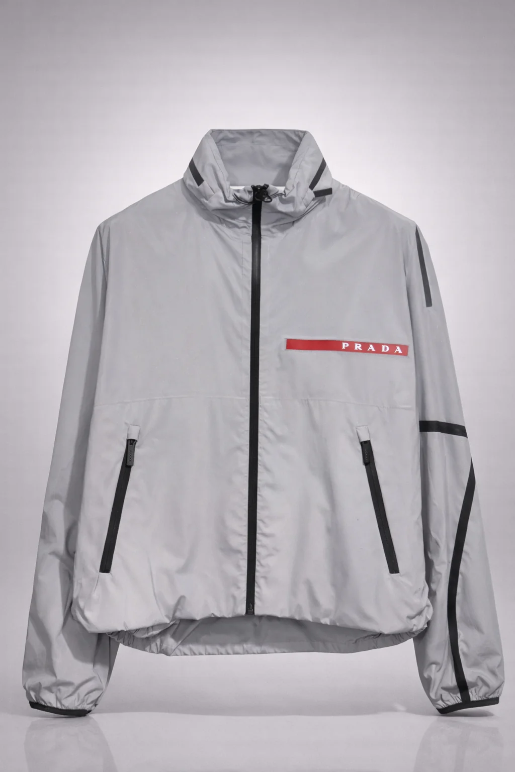 Prada Reflective Jacket Courte Silver