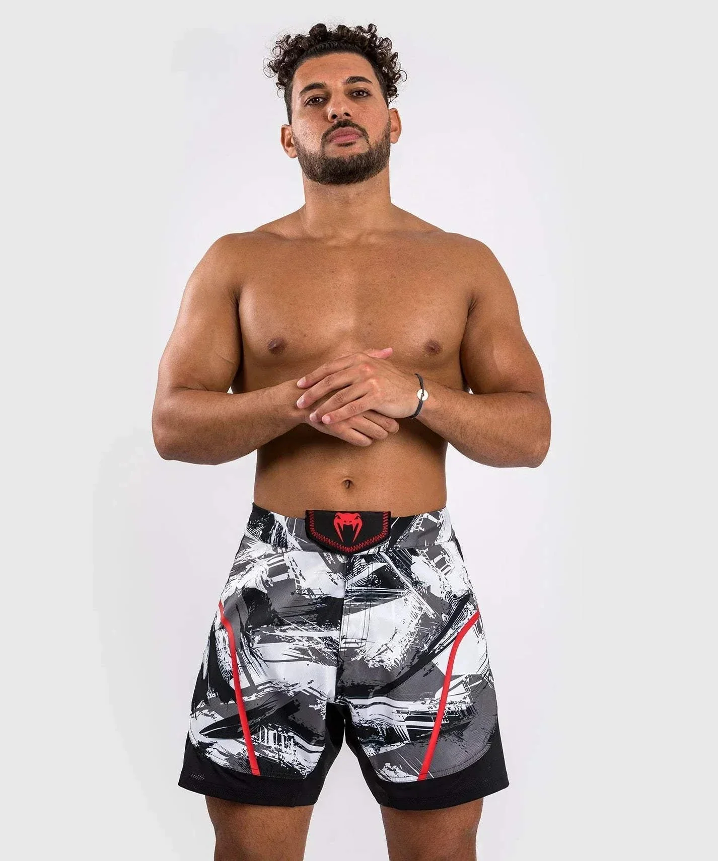 Fightshort Venum Electron 3.0 Gris/Rouge – Short MMA & JJB – Image 2