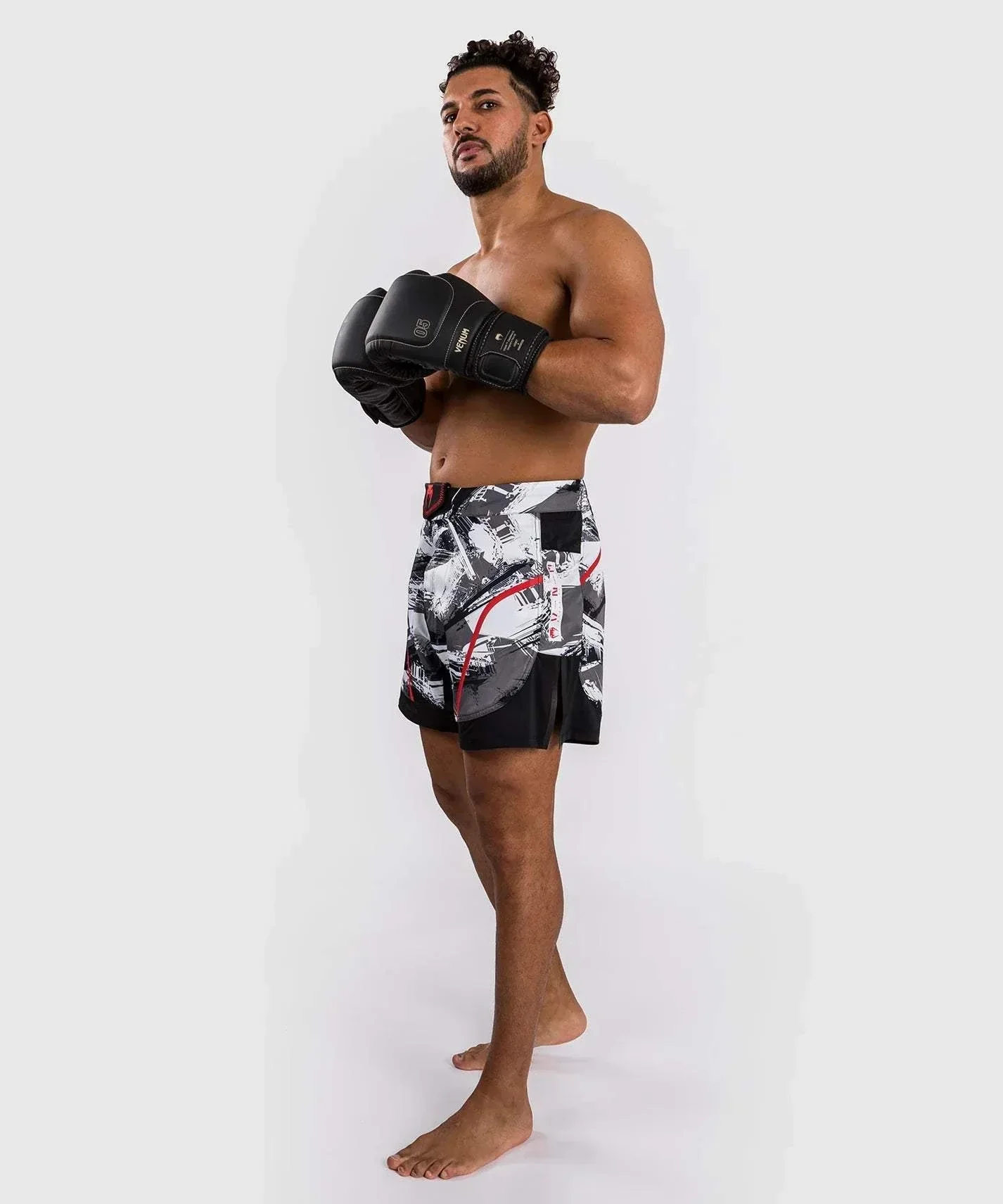 Fightshort Venum Electron 3.0 Gris/Rouge – Short MMA & JJB – Image 6