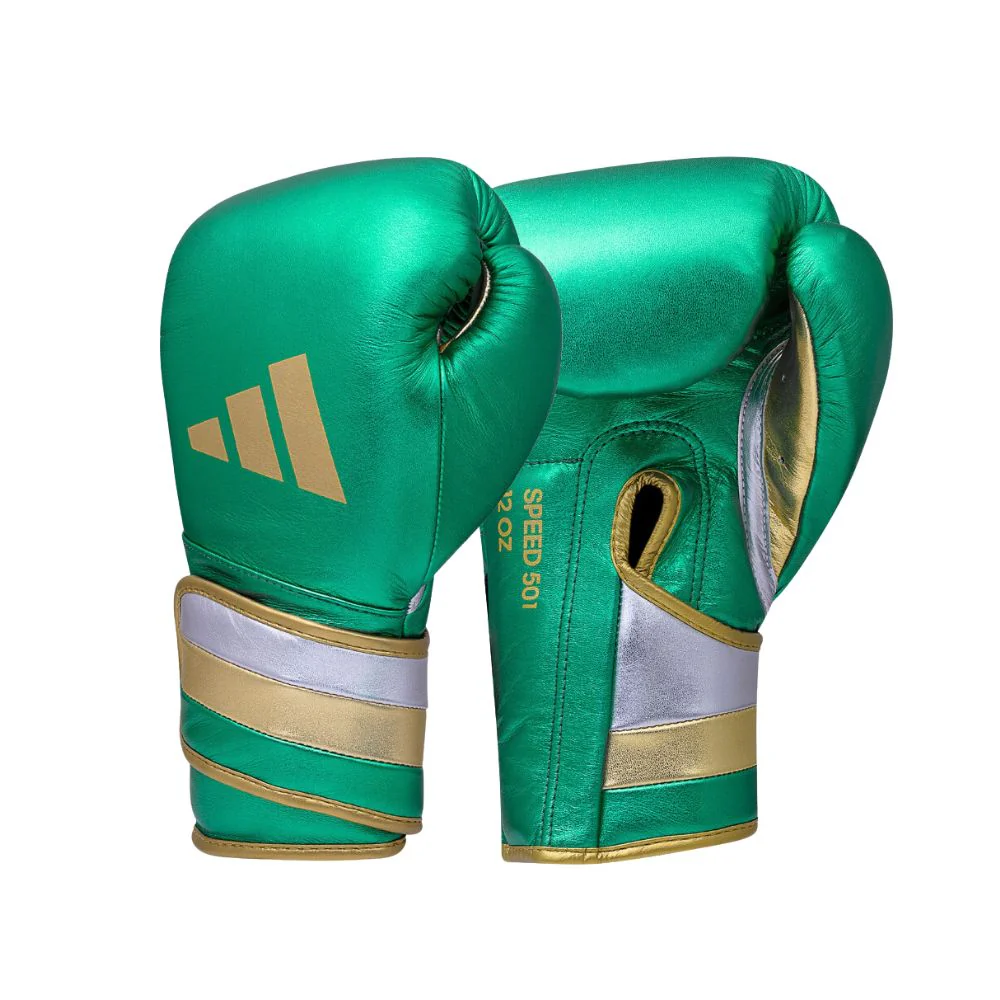 Gants de Boxe Adidas entrainement intensif Speed 501 - Vert/Or – Image 2