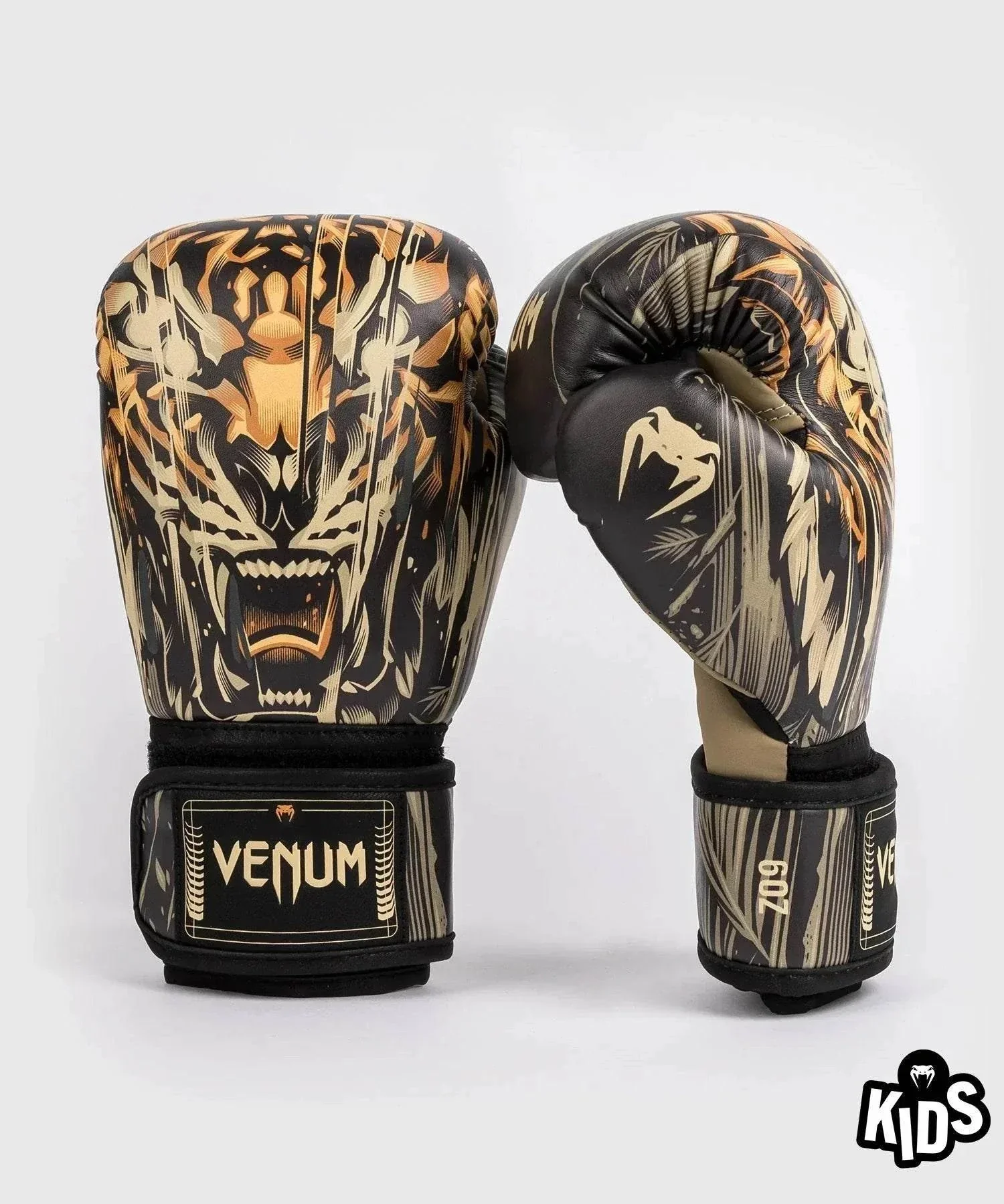 Gants de Boxe Venum Tiger pour Enfants - Noir/Orange Néon – Image 7