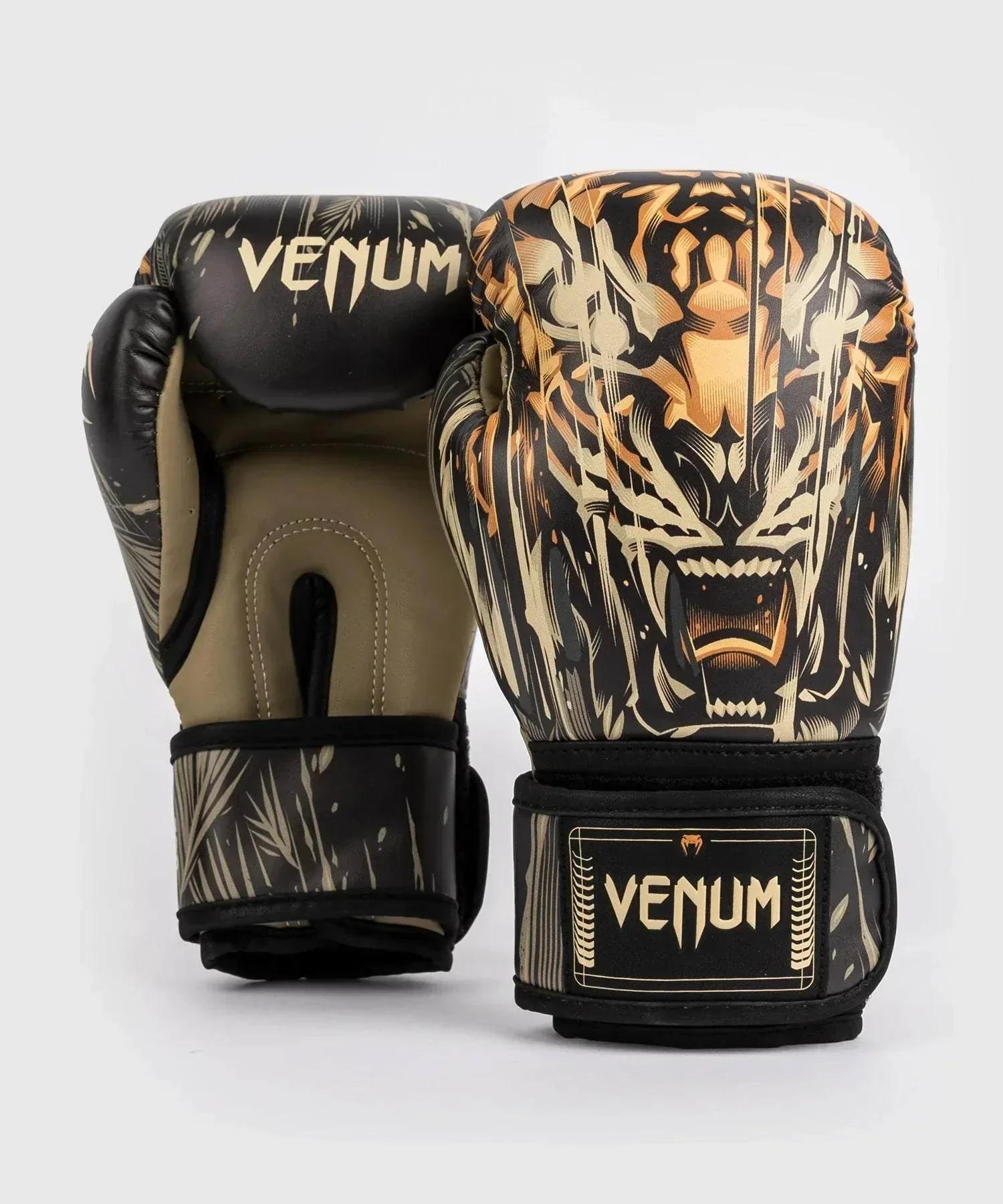Gants de Boxe Venum Tiger pour Enfants - Noir/Orange Néon – Image 2