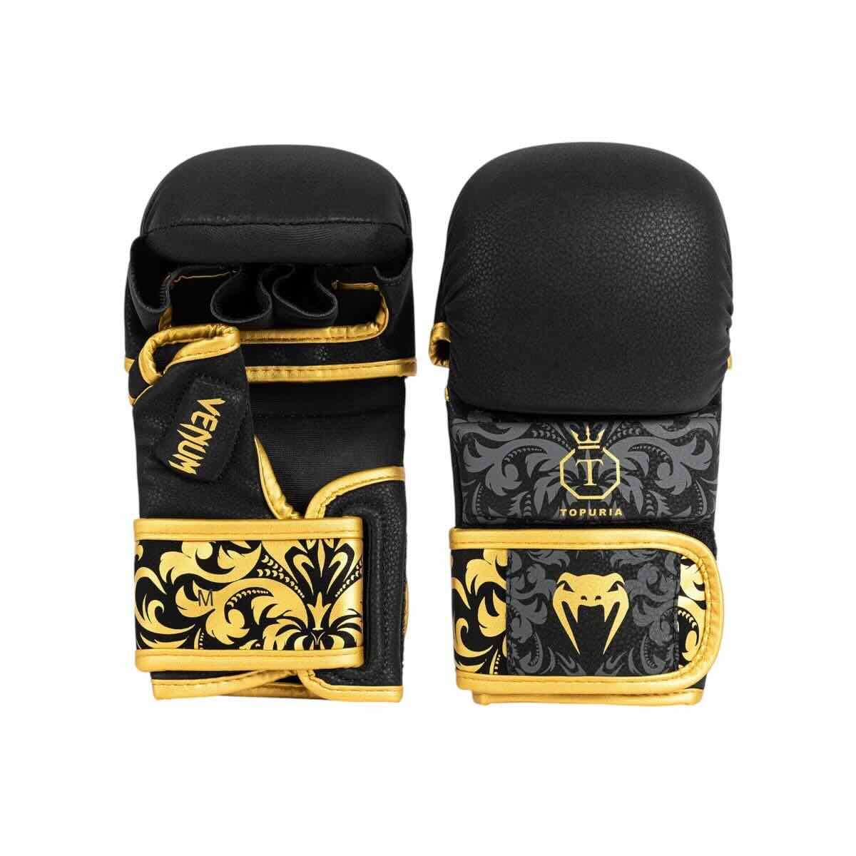 Gants de MMA Sparring Venum x Ilia Topuria Unmatched - Noir/Or – Image 2