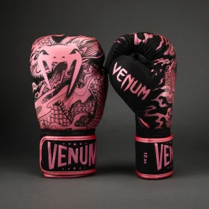 Gants de boxe Venum Dragon’s Flight – Noir/Rose Métallisé