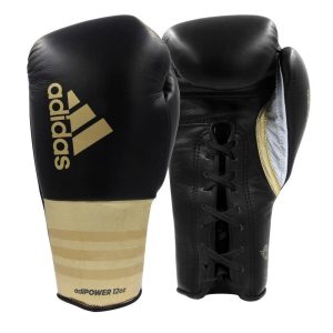Gants de boxe adidas Hybrid 500 PRO à lacets Noir/Or
