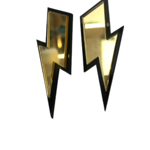 Boucles d&rsquo;oreilles éclairs miroir or