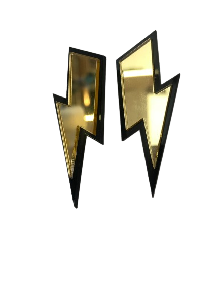 Boucles d’oreilles éclairs miroir or – Image 2