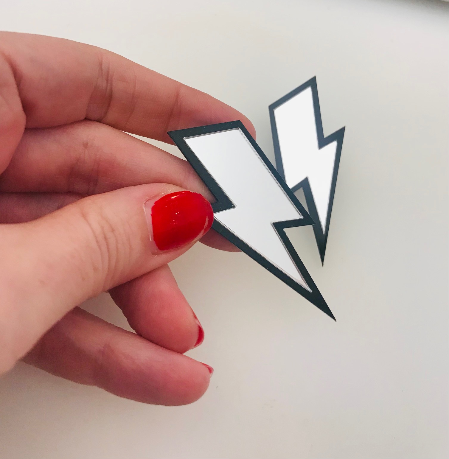 Boucles d’oreilles éclair miroir – Image 4