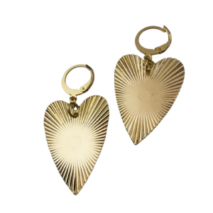 Boucles d&rsquo;oreilles coeur striées