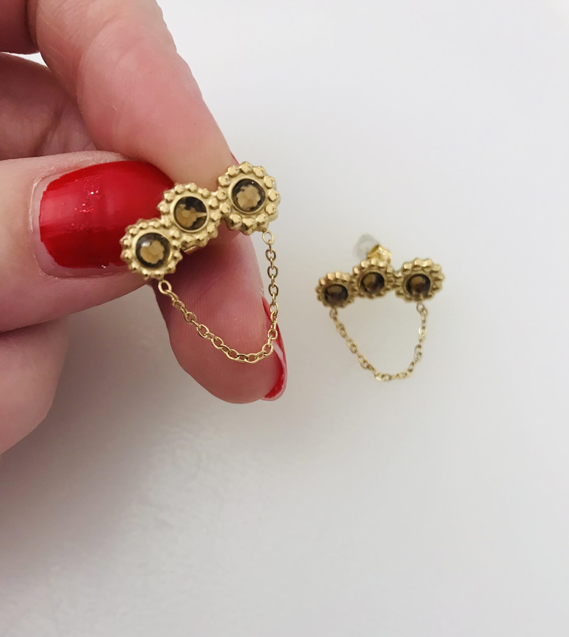 Boucles d’oreilles chainette soleils – Image 3