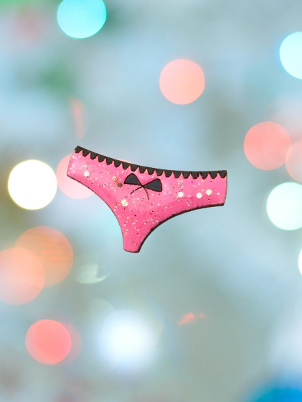 Broche culotte rose pailletée – Image 4