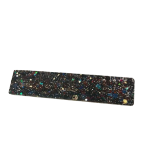 Barrette en résine pailletée noire