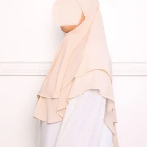 Khimar Hijab double voiles rond