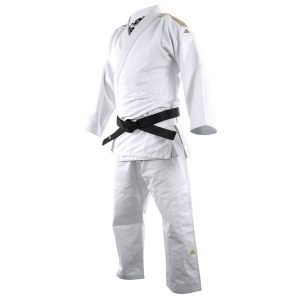 Kimono de Judo Adidas J690 Quest – 690 g/m² Blanc Bandes Couleur