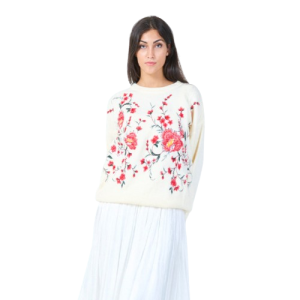 Pull brodé floral – élégance et confort en un