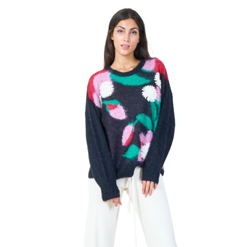 Pull en tricot abstract floral