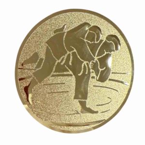 Pastille Aluminium Motif Judo Or Ø 50 mm - PA056