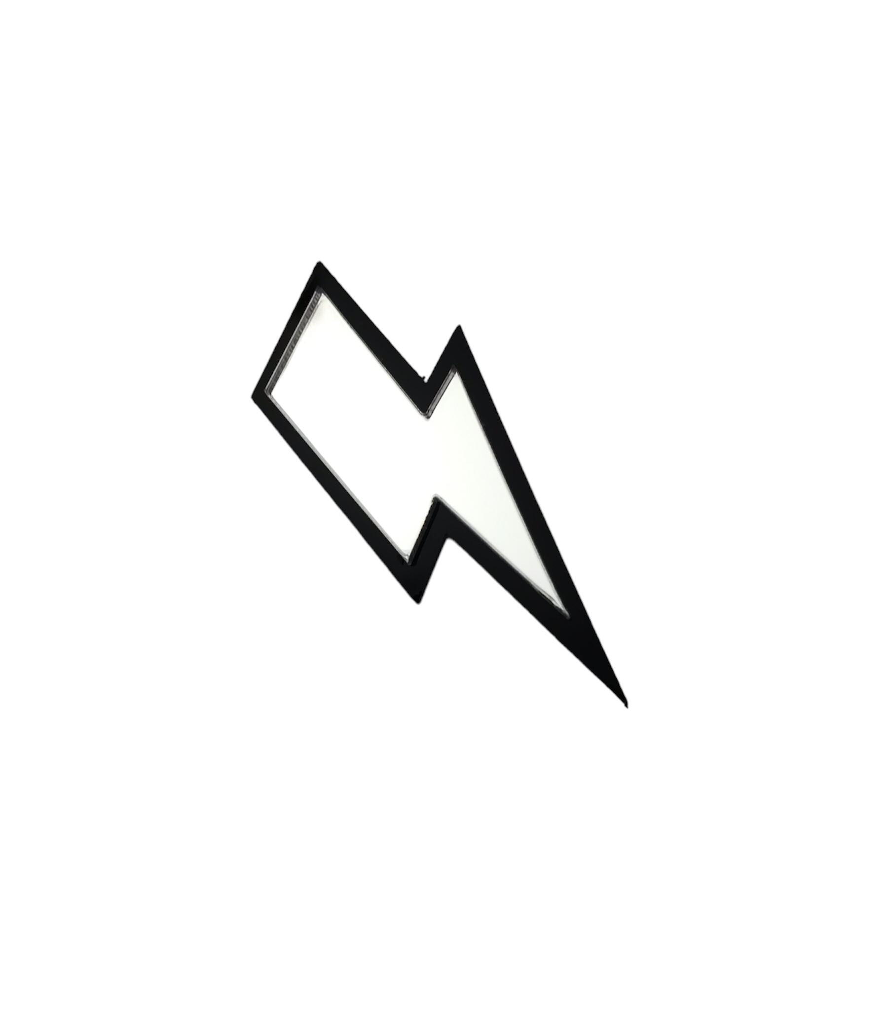 Broche éclair en acrylique noir et miroir -01 – Image 2