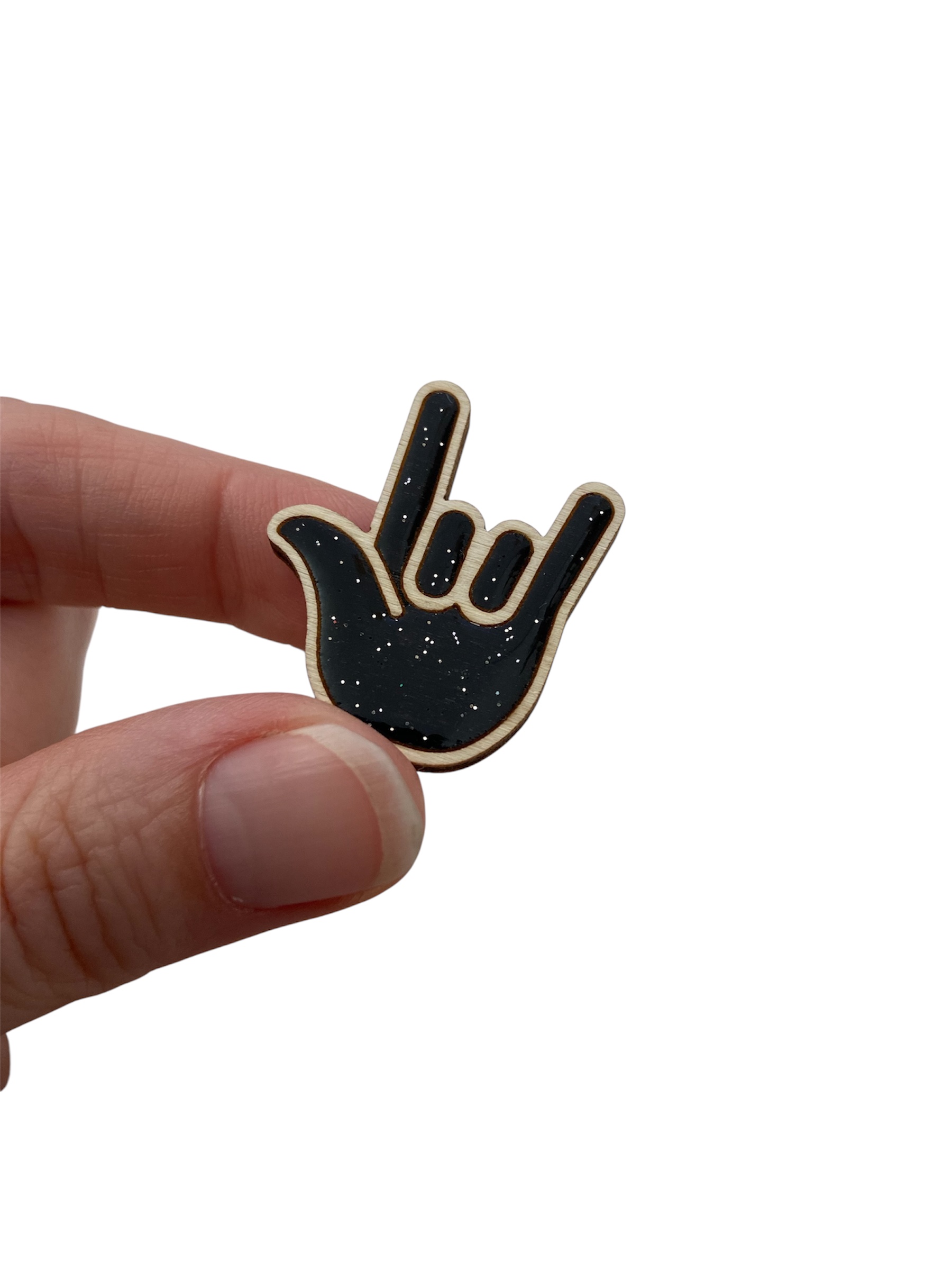 Broche I Love You noire – Image 2