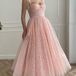 Robe de Soirée Princesse Rose Clair Chérie