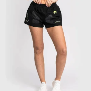 Short de Combat Femme Venum Training Camp 4.0 - Noir/Vert Fluo