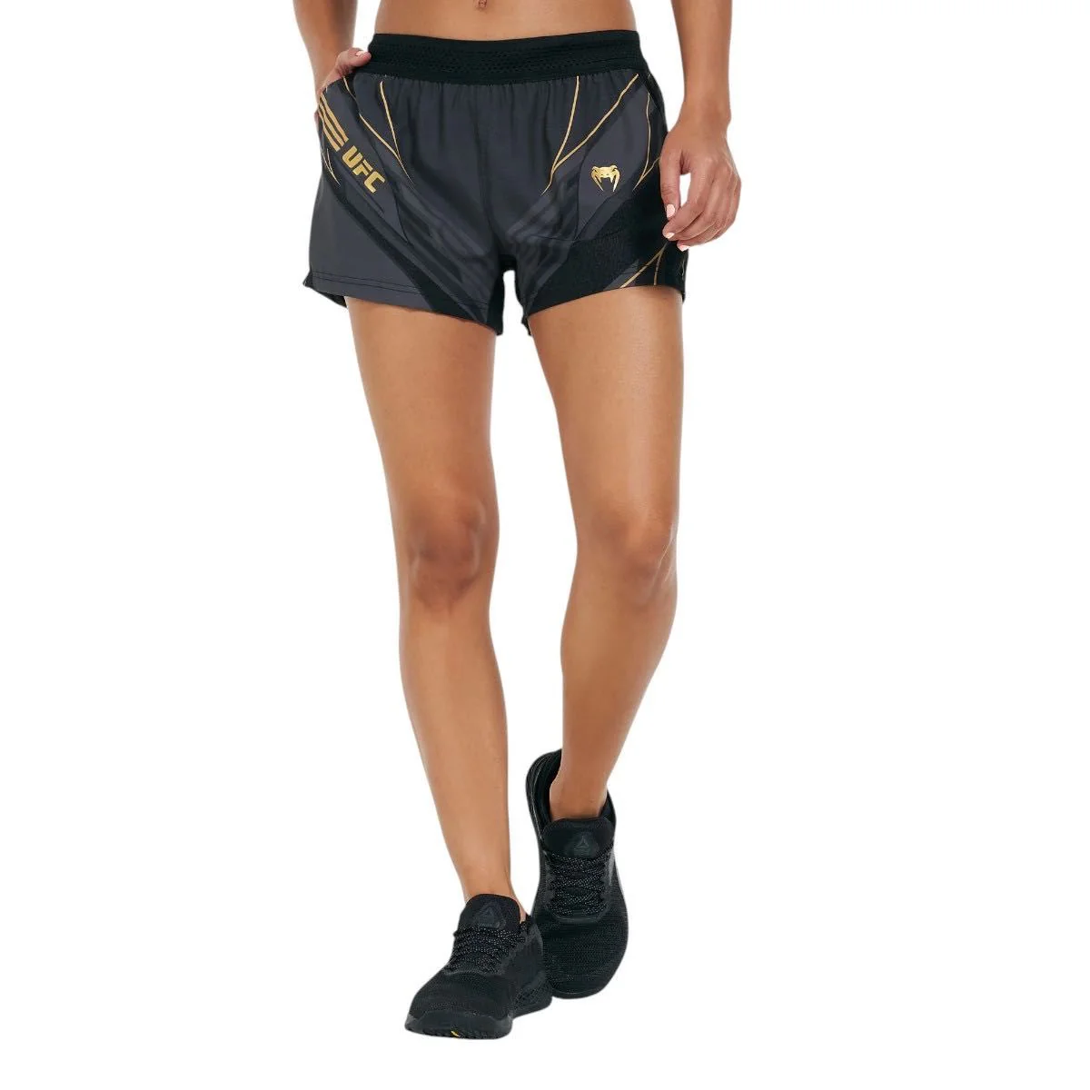 Short de sport Femme UFC Venum Replica Champion - Noir/Or