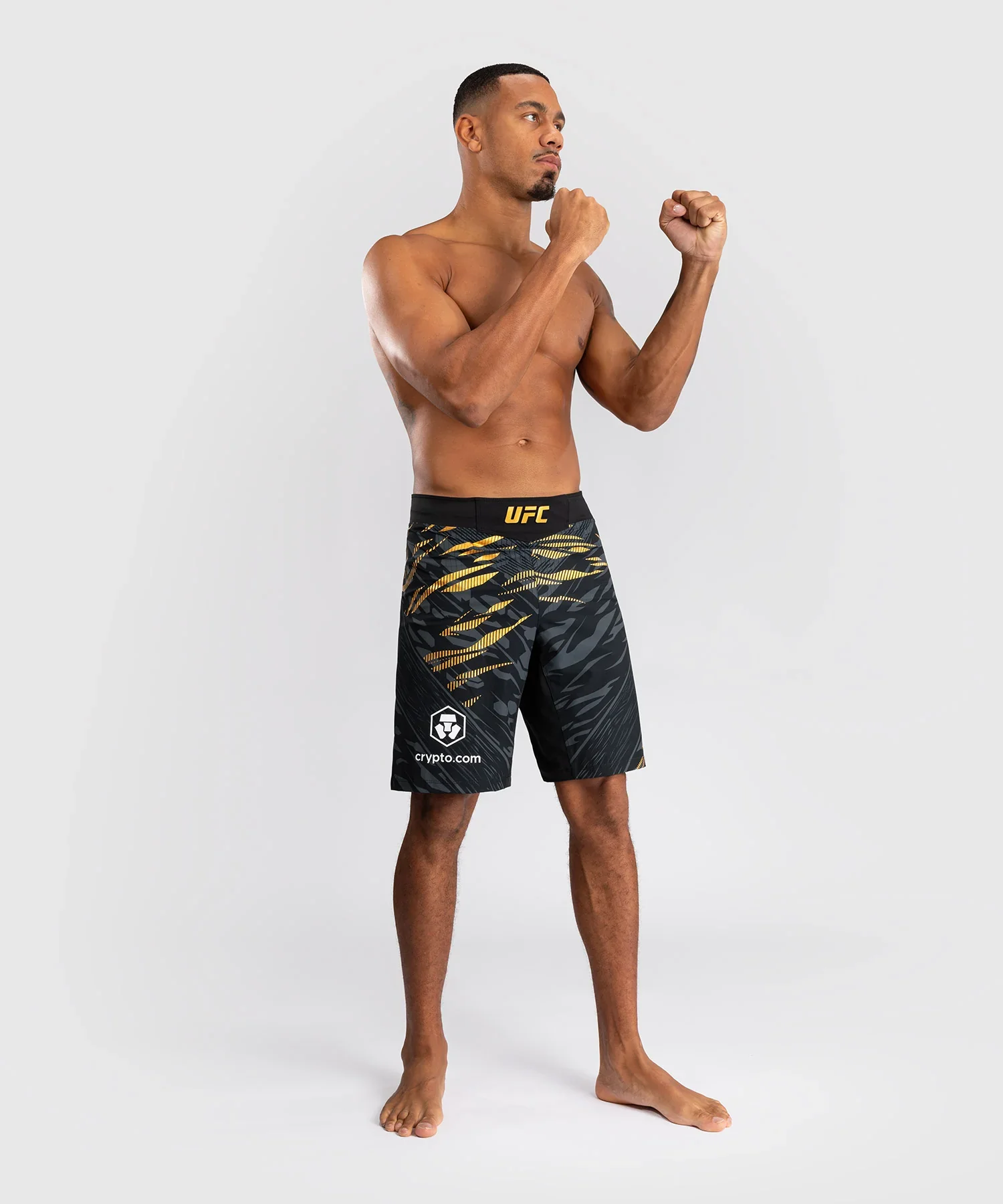 Shorts de Combat UFC Fusion by Venum Authentic Fight Night Long - Champion Noir/Or – Image 4