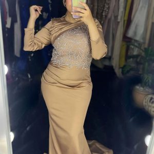 Robe De Soirée Sirène Marron