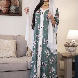 Vert Imprimer Abaya