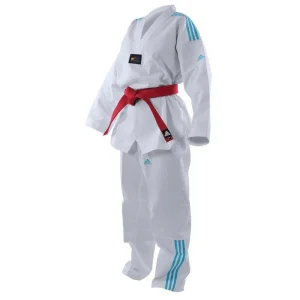 Dobok Taekwondo adidas Club à bandes bleues