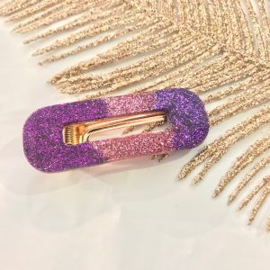 Barrette large résine et paillettes