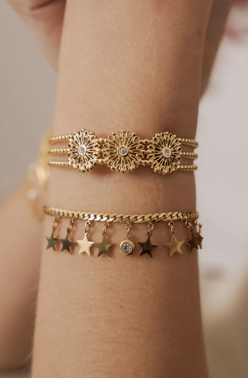 Jonc Motifs de Rosaces Ajourées argent – Image 3