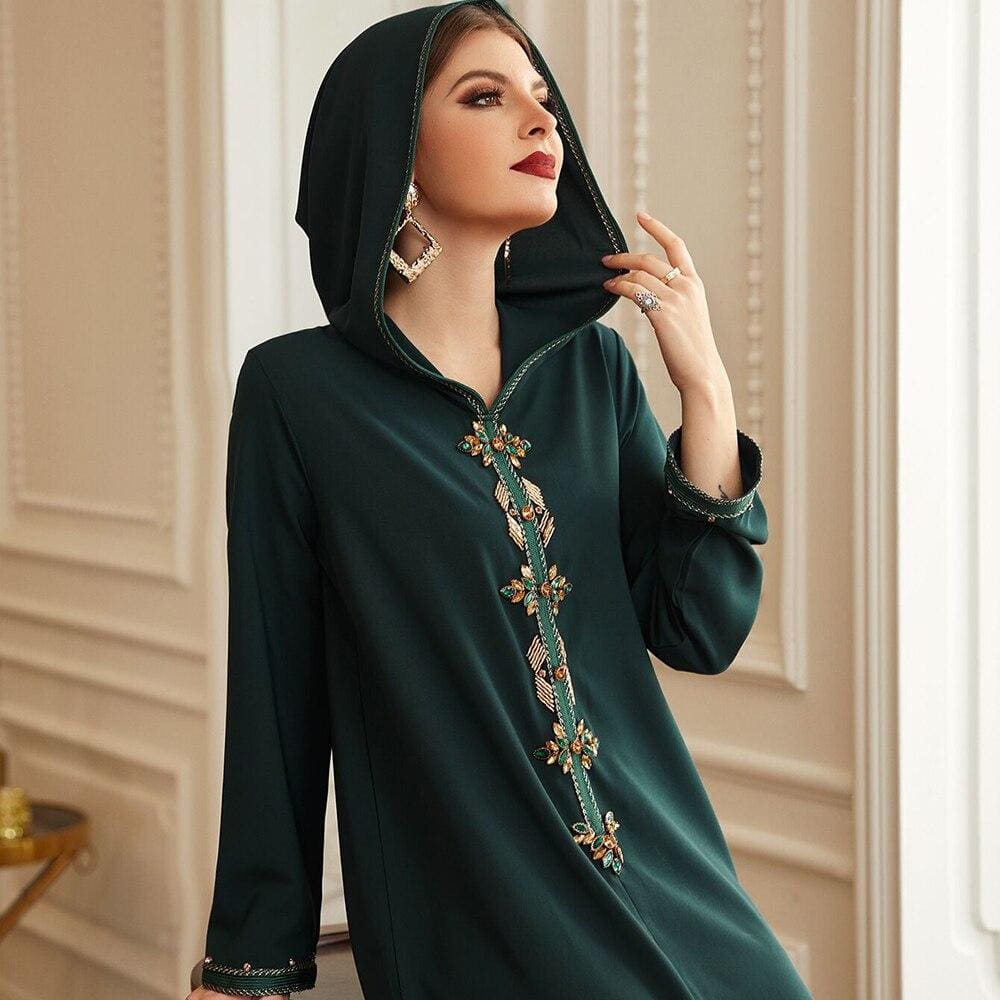 Djellaba Femme Moderne Vert Olive – Image 6